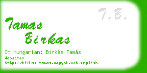tamas birkas business card