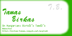 tamas birkas business card